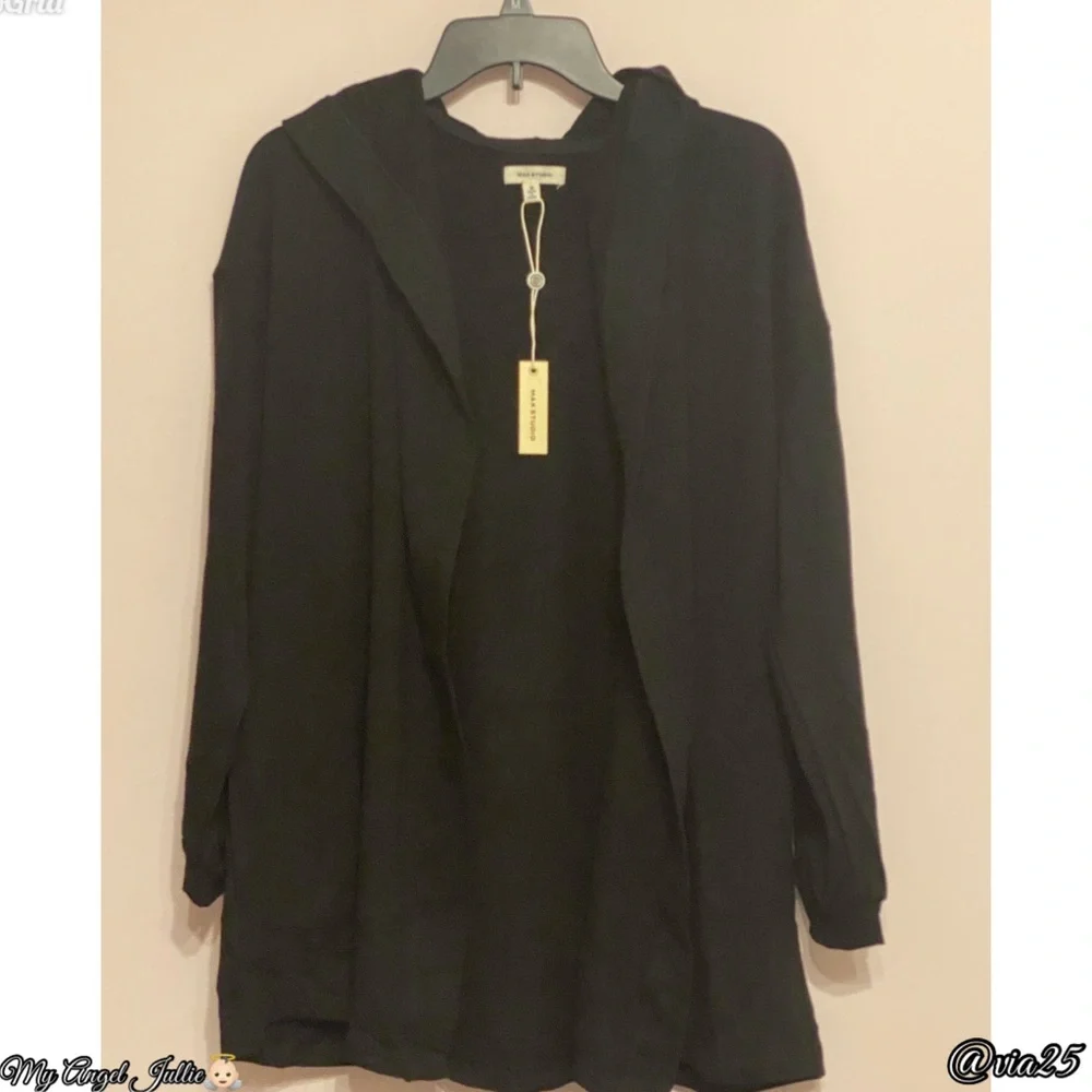 Max Studio Cardigan Women’s Sweater Size: Medium Color: Black - Picture 2 of 10